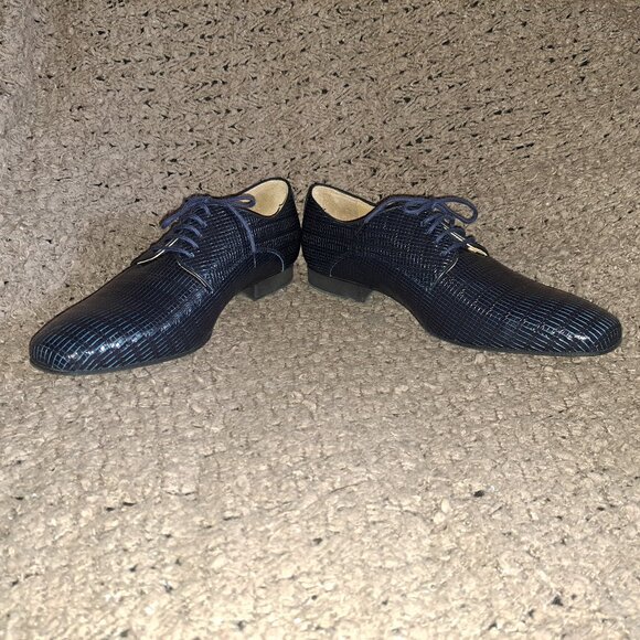 WERNER KERN-Ravenna-Blue/Black Printed Leather-Dance Shoes-Sz 7.5 UK/9 US-NWOB - Picture 1 of 8